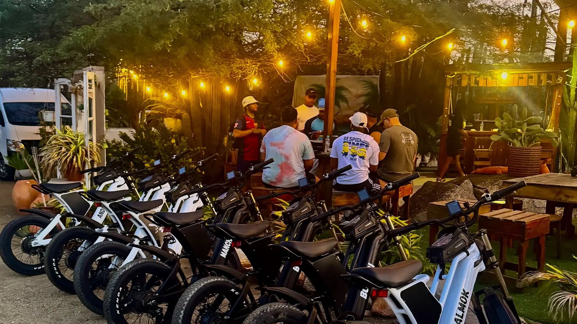 E-bikes lined up at the Paradera Local Experience Shack